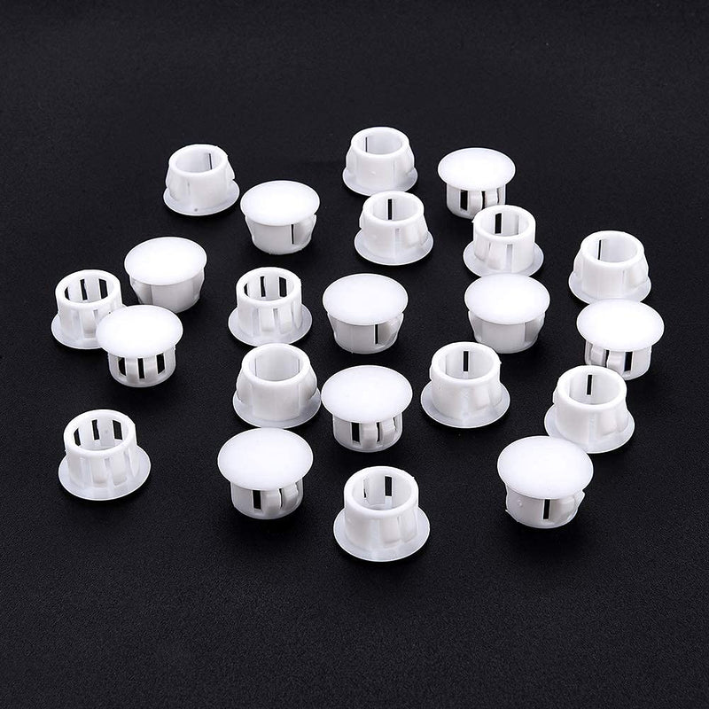 Fielect 50pcs Hole Plugs 12.7mm x 10.3mm White Nylon Round Snap Panel Locking Hole Plugs Cover Cable Snap Bushing SKT-13 - LeoForward Australia