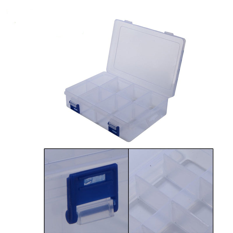  [AUSTRALIA] - YXQ 8 Grids Clear Plastic Little Things Container Jewelry Box Organizer Case Electronic Component Storage