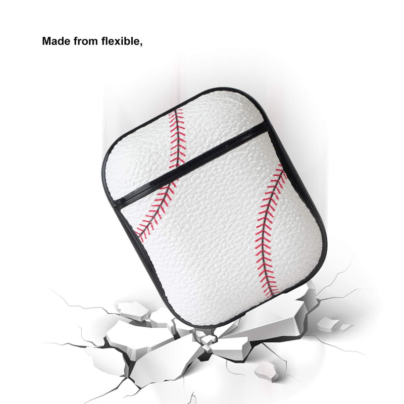  [AUSTRALIA] - HIDAHE Case for Airpods1&2, Airpods 1&2 Cover, Airpods 1&2 Skin Accessories Sport Pattern Airpods Cover Leather Case for Apple Charging Case for AirPods 1&2, Baseball Protective Baseball