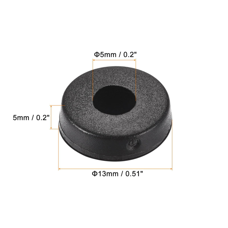  [AUSTRALIA] - uxcell Hinged Screw Cover Caps, 5mm Hole Dia PP Plastic Screw Snap Covers Black 100pcs