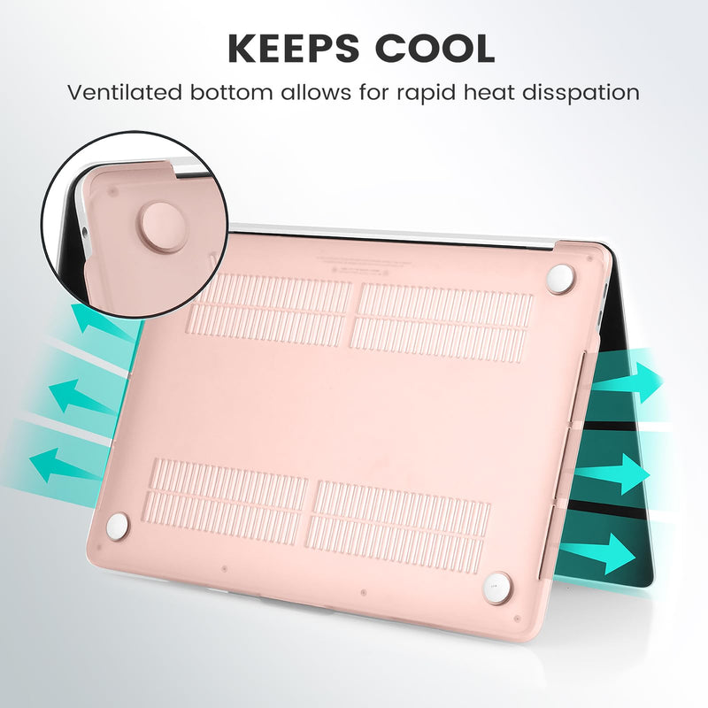  [AUSTRALIA] - iCasso Compatible with MacBook Pro 13 inch Case 2023,2022, 2021-2016, M2/A2338/M1/A2251/A2289/A2159/A1989/A1708/A1706, Plastic Hard Shell & Keyboard Cover & Screen Protector, Pink Leopard Pattern