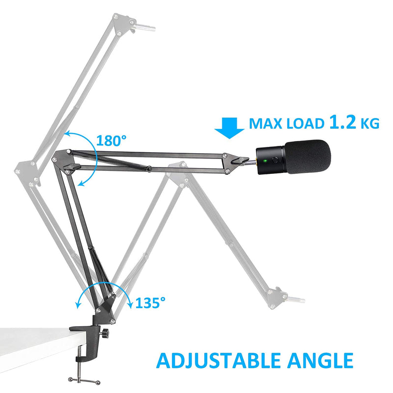  [AUSTRALIA] - Razer Seiren X Mic Boom Arm with Foam Windscreen, Suspension Boom Scissor Arm Stand with Pop Filter Cover for Razer Seiren X USB Streaming Microphone by SUNMON