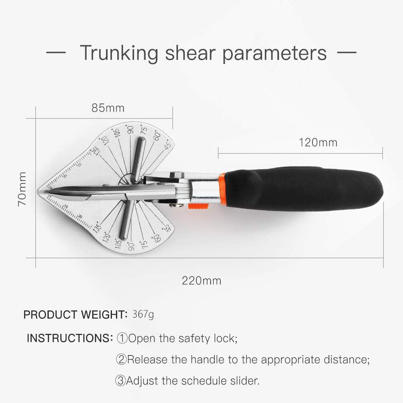  [AUSTRALIA] - Multi Angle Miter Shear Cutter Hand Tools,45-135 Degree Adjustable Angle Scissors Trim Shears Tools for Vinyl Wood Molding Trim, 2 Extra Spare Blades Included