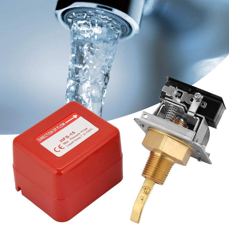  [AUSTRALIA] - Water Flow Switch HFS-15 SPDT Cooling System Paddle Water Flow Control Switch with 1/2-Inch Thread Connection, 220VAC 15A