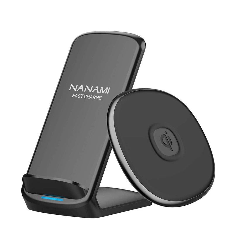  [AUSTRALIA] - NANAMI Fast Wireless Charger[2 Pack], Qi-Certified 15W Max Charging Stand Pad Bundle, Compatible iPhone 14/13/12/SE 2020/11 Pro/XS/XR/X, Samsung Galaxy S23/S22/S21/S20/S10/S9/Note 20/10/9, AirPods Pro