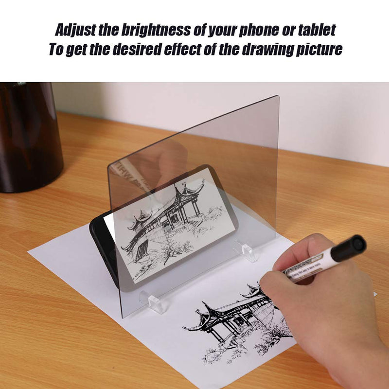  [AUSTRALIA] - Sketch Wizard Optical Drawing Board,LED Light Stencil Board Light Box Tracing Drawing Board Sketch Mirror Reflection Phone Dimming,Waterproof Drawing Board