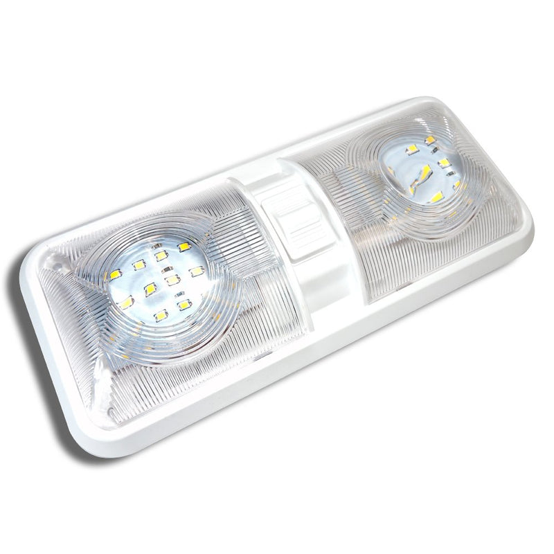  [AUSTRALIA] - Leisure LED 3 Pack RV LED Ceiling Double Dome Light Fixture with ON/Off Switch Interior Lighting for Car/RV/Trailer/Camper/Boat DC 12V Natural White 4000-4500K 48X2835SMD