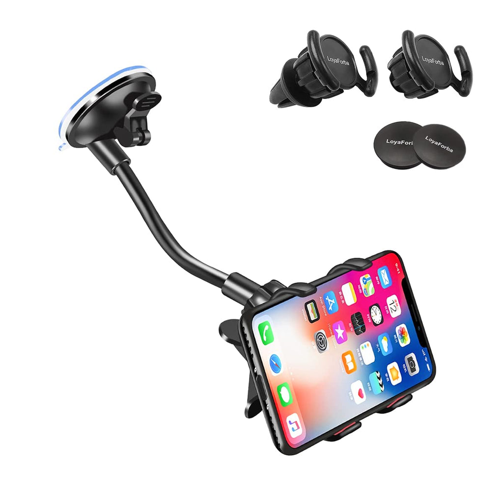  [AUSTRALIA] - LoyaForba Car Phone Mount, Universal Phone Holder for Car Cell Phone, 360 Degrees Dashboard Desk Wall Bracket for GPS Navigation and Any Smartphone