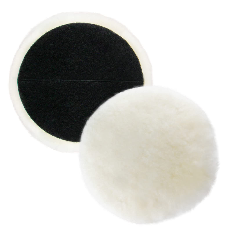  [AUSTRALIA] - Bonsicoky 5 Inch Wool Buffing Pads, Soft Car Buffer Backing Pads Polishing Wheel with Hook and Loop for Car Polishing, Buffing and Cutting (Pack of 2)