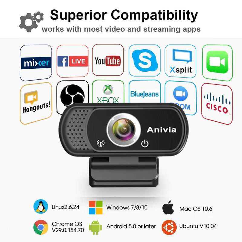 [AUSTRALIA] - W5 HD 1080P Webcam with USB Plug- Computer Camera for Video Calling and Recording, 1080p Streaming Camera, Desktop or Laptop Webcam