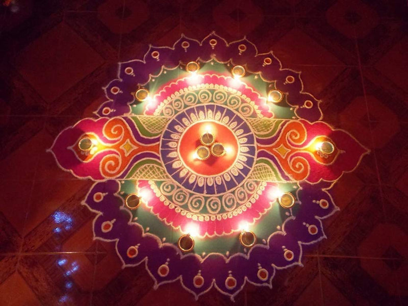  [AUSTRALIA] - Tuelip Handmade Traditional Terracotta Clay Diya,Earthen Traditional Diwali Diya Oil Lamps for Pooja. Diwali Diya Set of 4 (Multicolor)