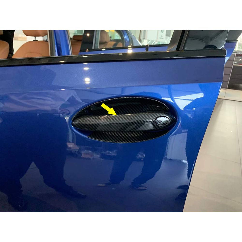 RQING For BMW New 3 SERIES 330i Sedan G20 2019 2020 Door Handle Cover Trims Carbon Fiber Pattern - LeoForward Australia