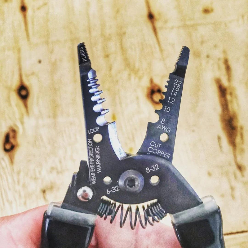  [AUSTRALIA] - Rack-A-Tiers Croc's Needle Nose Wire Strippers AWG 10-22, Wire Crimper, Heavy Duty, Ergonomic Hand Tool (47000)