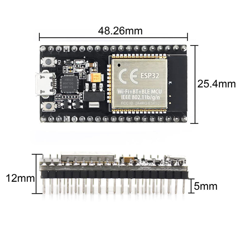  [AUSTRALIA] - KeeYees ESP32S ESP32 Development Board 2.4 GHz Dual Core WLAN WiFi + Bluetooth 2-in-1 Microcontroller ESP-WROOM-32 Chip for Arduino (38PIN Narrow Version, 2PCS)