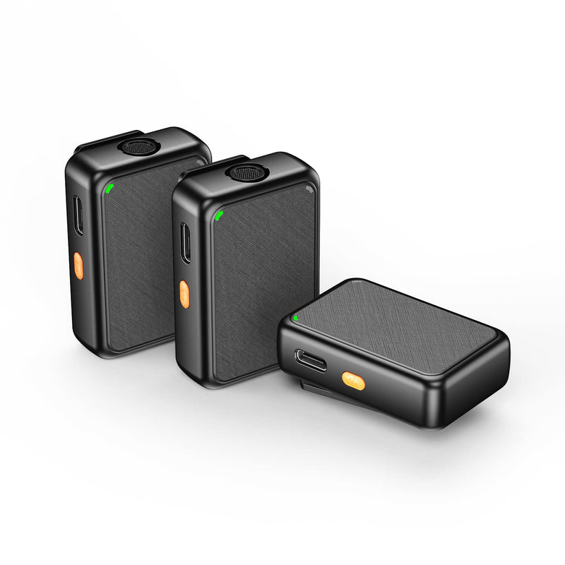  [AUSTRALIA] - APEXEL Wireless Lavalier Microphones, 2.4G Lavalier Dual Transmitter & 1 Receiver Lapel Mic for iPhone, Android and DSLR Camera for Interview, Vlog Streaming, Tiktok Live Streaming.
