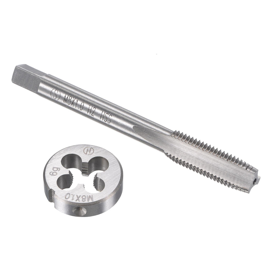  [AUSTRALIA] - uxcell M8 x 1mm Metric Tap and Die Set, HSS Machine Thread Screw Tap with Alloy Tool Steel Round Threading Die