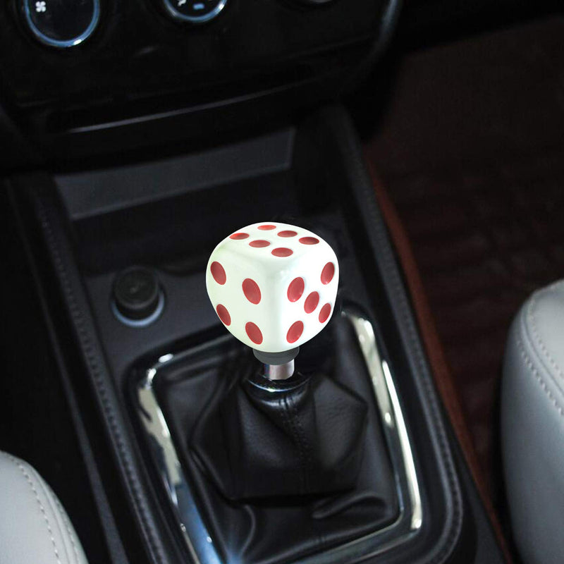  [AUSTRALIA] - Arenbel Car Manual Knob Dice Stick Shift Knobs Shifting Shifter Handle fit Most Automatic Transmission Cars, (White, Red) white