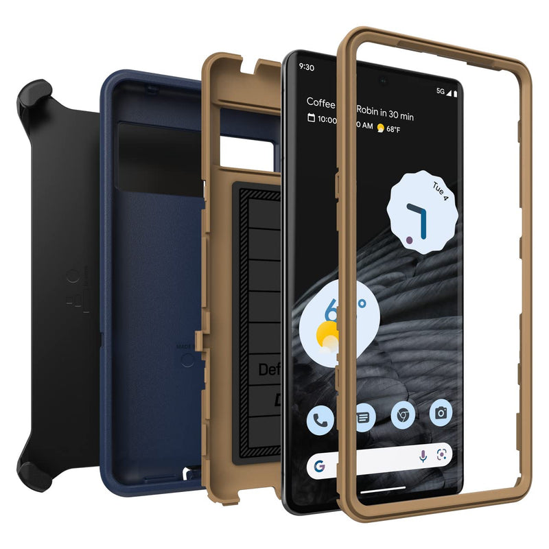  [AUSTRALIA] - OtterBox Defender Series Case for Google Pixel 7 Pro (Only) - Holster Clip Included - Microbial Defense Protection - Non-Retail Packaging - Blue Suede Shoes