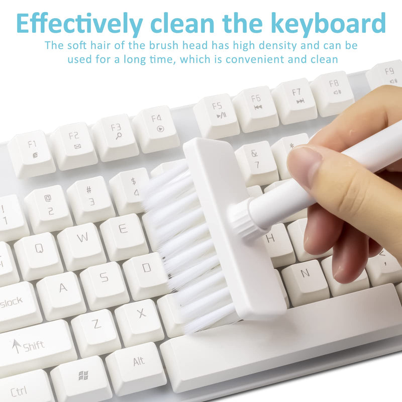  [AUSTRALIA] - 2022 New Cleaner Kit for Keyboard Soft Brush 5 in 1 Multifunction Computer Cleaning Tools Kit with Keycap Puller White