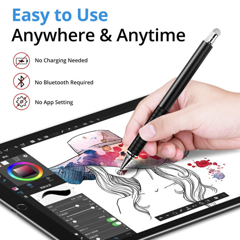 Capacitive Stylus Pen (4 Pack), Universal Stylist Pens [2 in 1 Precision Series] Fine Point Disc Stylus Touch Screen Pens for iPhone/iPad/Android/Tablet and All Capacitive Touch Screens - LeoForward Australia