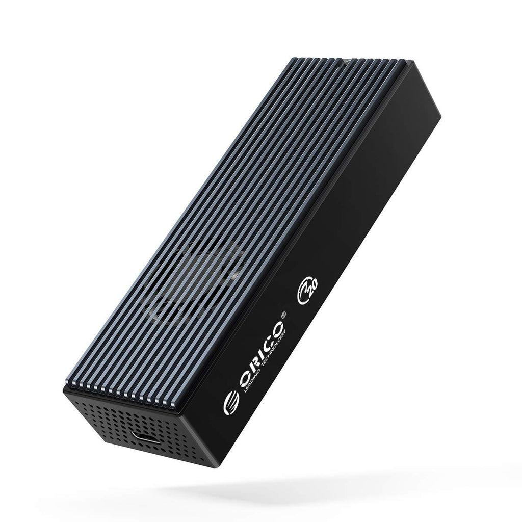  [AUSTRALIA] - ORICO 20Gbps M.2 NVMe SSD Enclosure Adapter, USB3.2 Gen2 X2 Type-C to NVMe PCI-E M-Key Solid State Drive Built-in Fan Aluminum External Case for SSD Size 2230/2242/2260/2280（M2PVC3-G20, Grey） Large