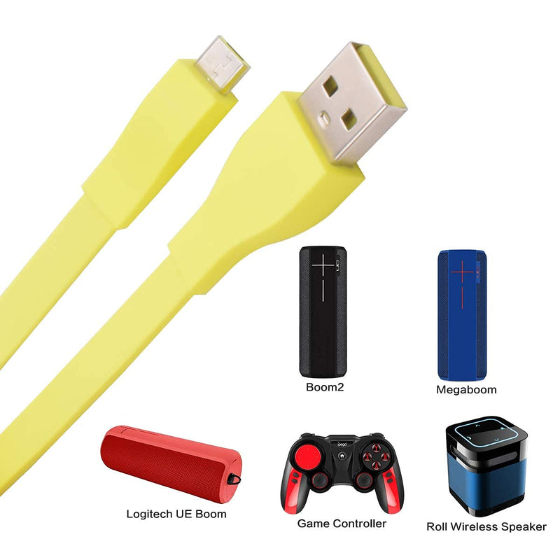  [AUSTRALIA] - Alitutumao Replacement Charging Cable Micro USB Power Cord Compatible with Logitech Ultimate Ears UE Boom Megaboom Miniboom UE Boom 2 Roll Wireless Speaker Yellow-24inches