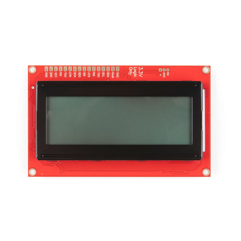  [AUSTRALIA] - SparkFun 20x4 SerLCD - RGB Backlight (Qwiic) - Black on Red/Green/Blue Display Communicate with Serial I2C SPI 3.3V Logic and Power