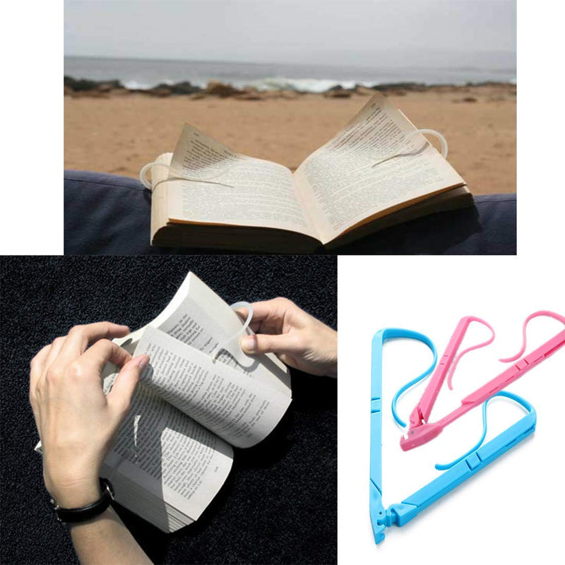  [AUSTRALIA] - 3 Pack Foldable Book Stand Plastic Reading Bracket Book Pages Holder, Book Support Clips for Reading Portable Book Stand Support Clamp