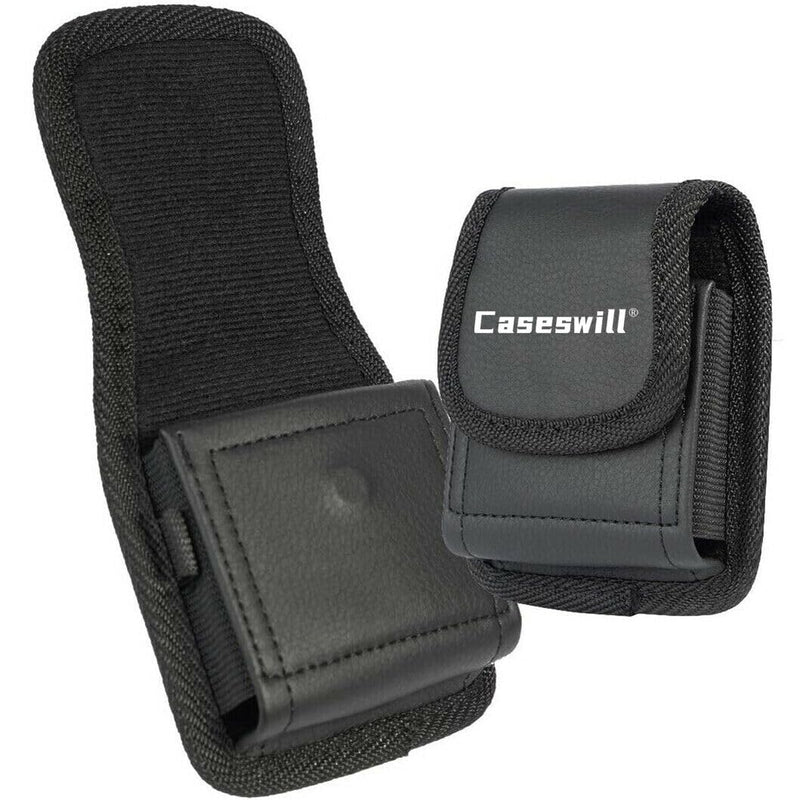  [AUSTRALIA] - Caseswill Phone Holster for Motorola Razr+ Plus (2023) / Motorola Razr 40 / Motorola Razr 40 Ultra/Samsung Galaxy Z Flip 5 4 3 2 5G Case Black Vegan Leather Vertical Pouch with Belt Clip Holster