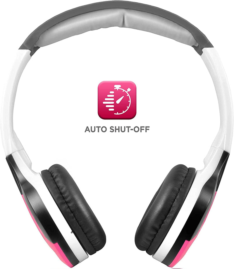  [AUSTRALIA] - XO Vision IR630P Universal IR Wireless Foldable Headphones - Pink Wireless Bluetooth-Enabled Lightweight Portable for iPhone, Car, Kids Wireless Headphones for Universal Car Entertainment System