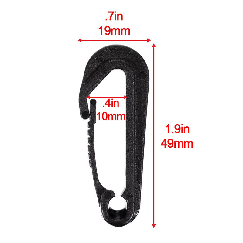  [AUSTRALIA] - Paracord Planet Wingless Bungee Snap Hook | Heavy Duty Hooks | Use with Bungee Cords, Resistance Bands, Webbing | Camping & Outdoors 4 Pack