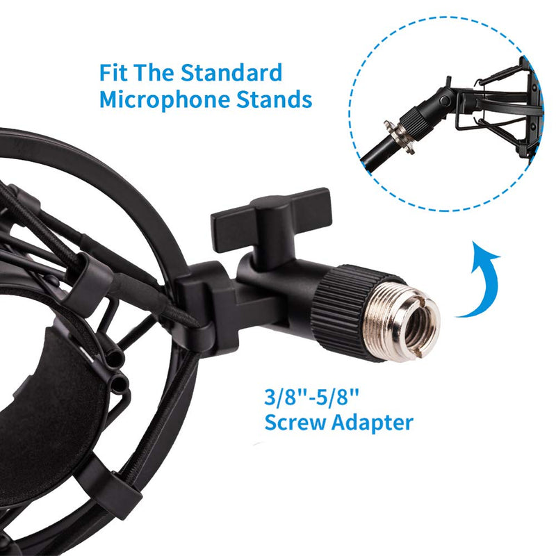  [AUSTRALIA] - LYRCRO Microphone Shock Mount, Mic Anti-Vibration Suspension Shock Mount Holder Clip for 44mm-49mm Diameter Condenser Mic like MXL V67G V67i V69M V87 550 Studio 24 V76T Babybottle SL