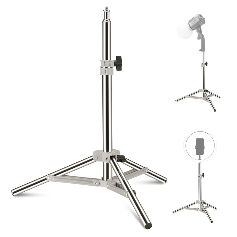  [AUSTRALIA] - NEEWER 20"/50cm Photography Light Stand, Adjustable Stainless Steel Table Tripod Photography Stand with 1/4" Mounting Screw for Reflector Softbox LED Ring Light Umbrella, ST50SS