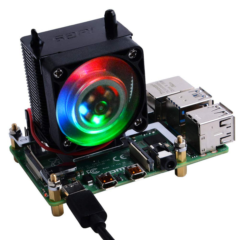  [AUSTRALIA] - GeeekPi Raspberry Pi 4 Case with Raspberry Pi ICE Tower Fan RGB Cooling Fan, Raspberry Pi 4 Case with Fan Raspberry Pi Heatsink Raspberry Pi Fan Raspberry Pi Case for Raspberry Pi 4 Model B