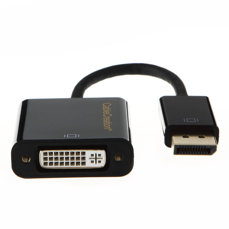 DisplayPort to DVI Adapter, CableCreation DP to DVI Adapter, DP Male to DVI Female Cable with Built in IC Chipset, Compatible with Dell, Lenovo, HP, etc,. Black Color Passive - LeoForward Australia