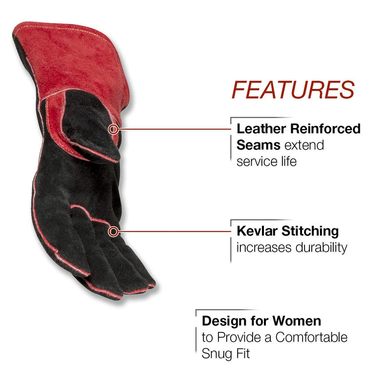  [AUSTRALIA] - Lincoln Electric Women's MIG Stick Welding Gloves |Kevlar Stitching| Women's Medium | K3232-M