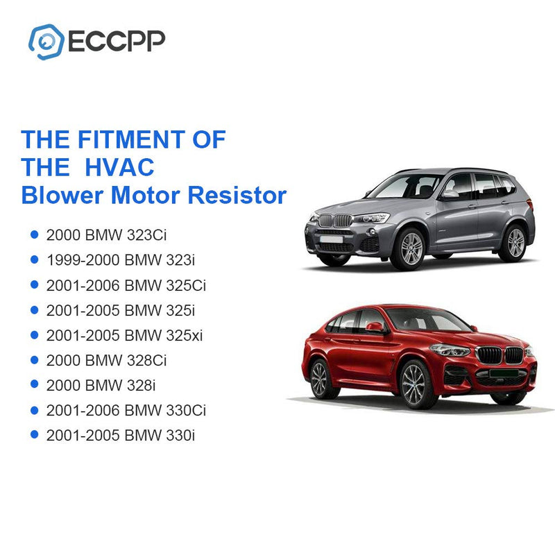 Heater Blower Motor Fan Resistor Air Conditioning Replacement Parts ECCPP fit for 2000-2000 BMW 323Ci /1999-2000 BMW 323i /2001-2006 BMW 325Ci /2001-2005 BMW 325i /2001-2005 BMW 325xi - LeoForward Australia