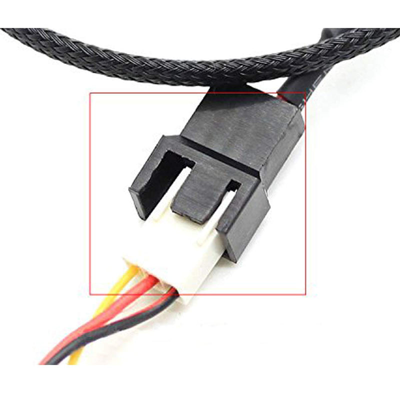  [AUSTRALIA] - 2 Pack SATA to 3 Pin / 4 Pin PMW 12V PC Case Fan Power Adapter Cable, 3-Pin or 4-Pin (PWM Connector) to 15 Pin SATA Computer Cooler Cooling Fan Power Cable