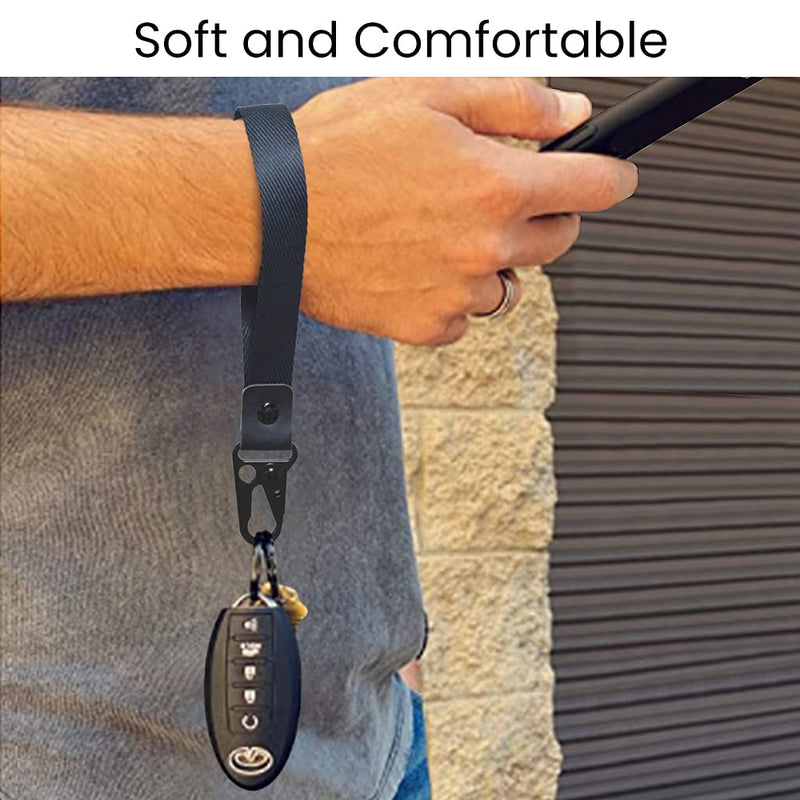  [AUSTRALIA] - Wristlet Strap for Keys, ABLAZE Hand Wristlet Lanyard Durable Key Chain Wristlet for Men and Women (1 Piece， Black) 1 Piece