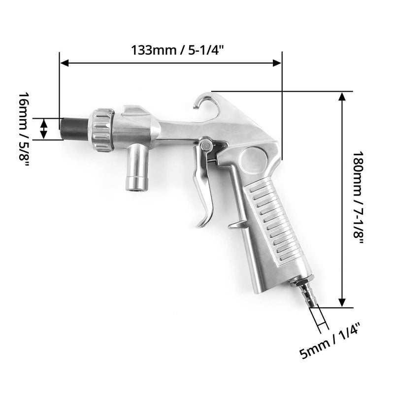  [AUSTRALIA] - QWORK® sandblasting gun, with 4 ceramic nozzles, for sandblasters. Sandblasting gun + 4 ceramic nozzles