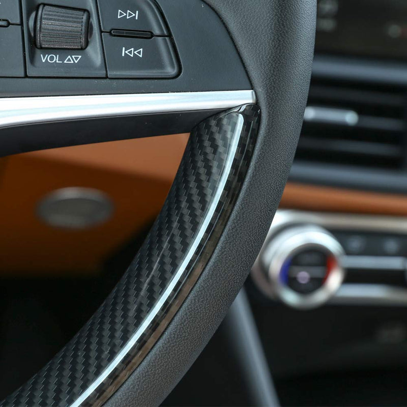 YUECHI Carbon Fiber ABS for Alfa Romeo Giulia Stelvio 2017 2018 Car Steering Wheel Decoration Frame Strip Cover Trim Auto Accessories - LeoForward Australia
