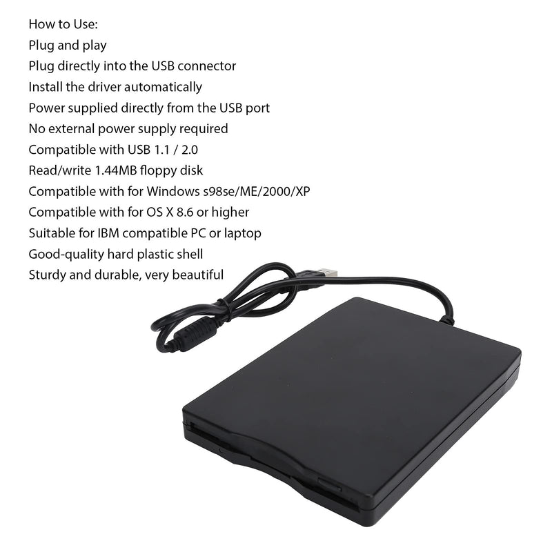  [AUSTRALIA] - Hilitand USB 3.5 inch External Floppy Disk Drive,Portable Full Speed/12 Mbps Transmission,720KB/1.44MB FDD Universal Disk Drive for PC Laptops Desktop,for Windows for OS X