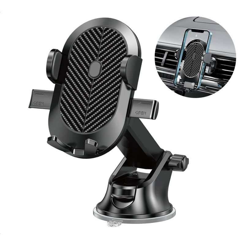  [AUSTRALIA] - Athnevy Phone Mount for Car, Easy One Touch Thick Case & Big Phones Friendly Phone Cradle for Dashboard Windshield Air Vent, Hands Free Stand for iPhone, Galaxy & All Mobile Phones