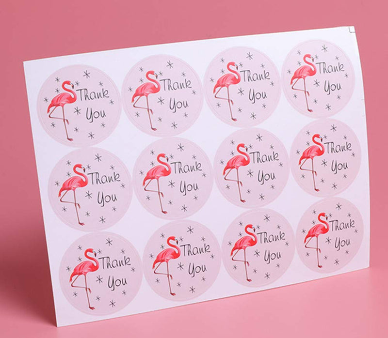 Pack of 240 ''Thank You'' Decorative Adhesive Label with Flamingo 1.5'' Personalized Stickers Packaging Seals Crafts Handmade Baked Envelope Label Decorative Sticker(Thank You 240pcs-flamingo) - LeoForward Australia