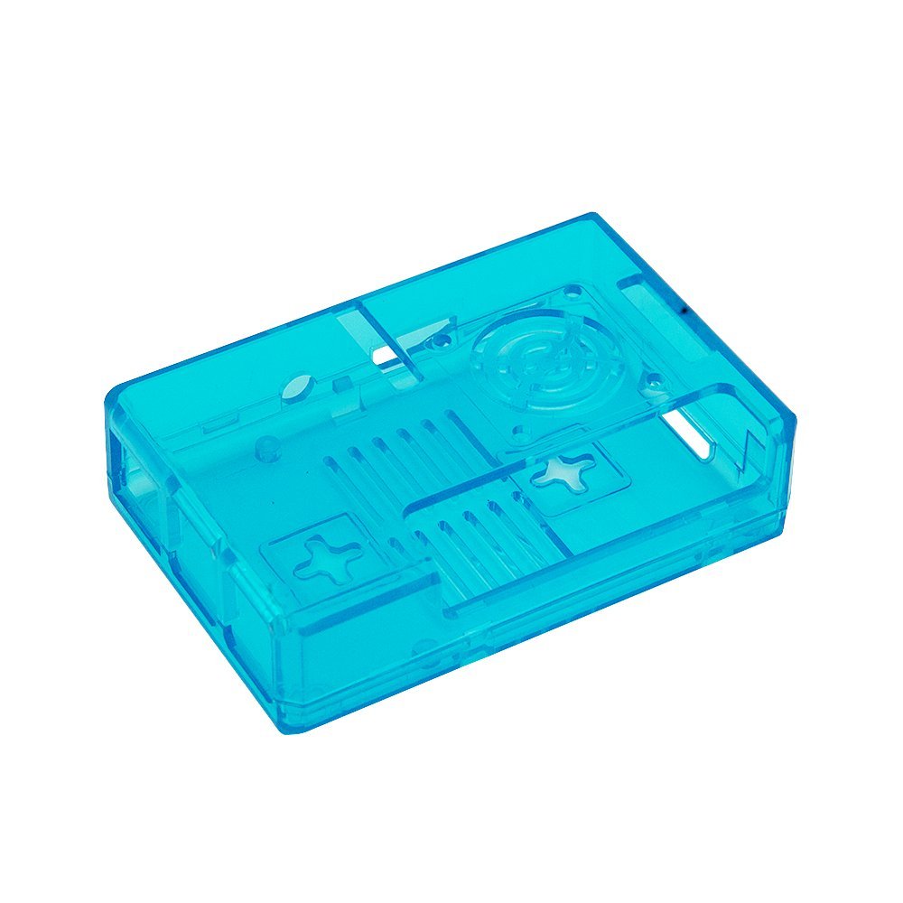  [AUSTRALIA] - Commes Raspberry Pi 3 Model B Case with Mini Cooling Fan, Compatible with Raspberry Pi 2 Model B & Pi Model B+ Blue (Transparent Blue) transparent blue