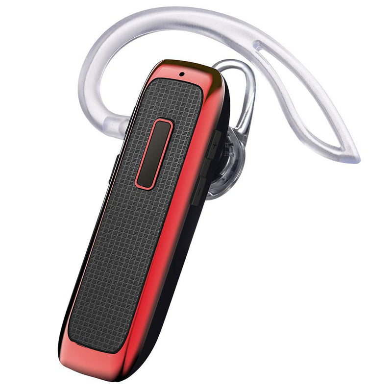 Bluetooth Headset, Marnana Wireless Bluetooth Earpiece with 18 Hours Playtime and Noise Cancelling Mic, Ultralight Earphone Hands-Free for iPhone iPad Tablet Samsung Android Cell Phone Call - Red - LeoForward Australia