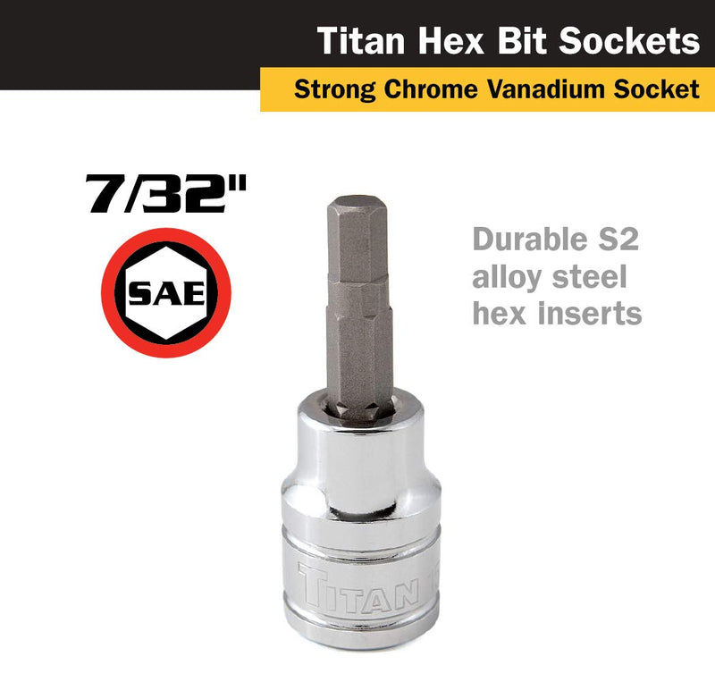  [AUSTRALIA] - Titan 15657 3/8-Inch Drive x 7/32-Inch Hex Bit Socket 7/32''