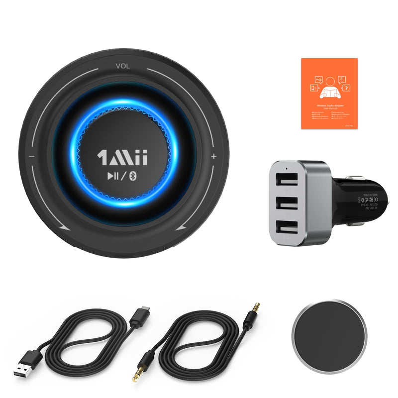  [AUSTRALIA] - 1Mii Aux Bluetooth 5.3 Adapter for Car, Bluetooth Car Adapter w/3 Ports USB Car Charger, Bluetooth Wireless Audio Receiver Kit for Car/Home Stereo, Hands-Free Call/Plug and Play/Noise Cancelling