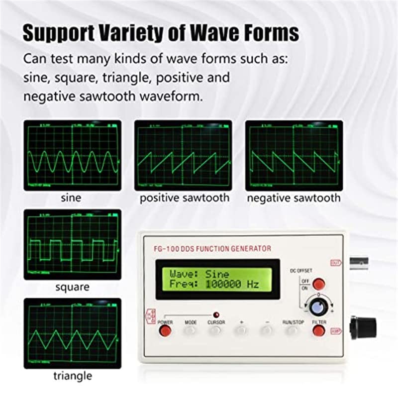  [AUSTRALIA] - Signal Generator, FG-100 DDS, 1HZ-500KHz Function Low Frequency Signal Generator Sawtooth Sine Waveform