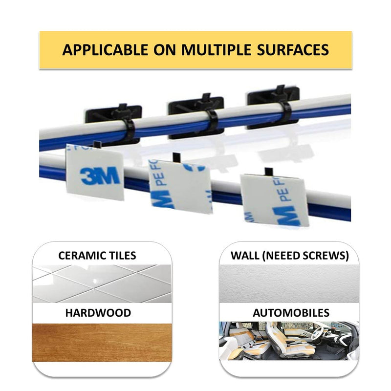  [AUSTRALIA] - Kable Kontrol Zip Tie Mounts, 1” Sq, Natural White, 100 Pcs, Adhesive Backed Multi-Purpose Mounting Squares Nylon Cable Tie Wrap Anchor Pads for Cable Management 1" Inch Square